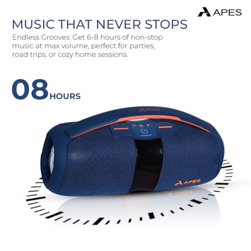 Image of APES BlastOutdoor Bluetooth Party Speaker, 8Hrs Playtime, Dynamic RGB LED's, 40W Speaker (Blue)