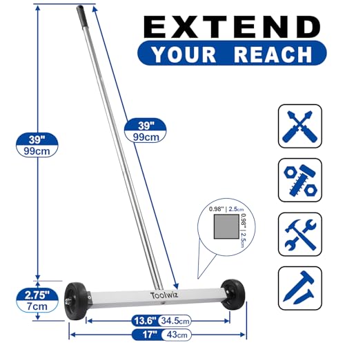 Toolwiz 17-inch Heavy Duty Magnet Sweeper