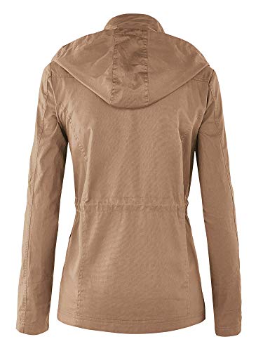 Made By Johnny Women's Casual Military Anorak Jacket Safari Utility - Lightweight Detachable Hoodie3
