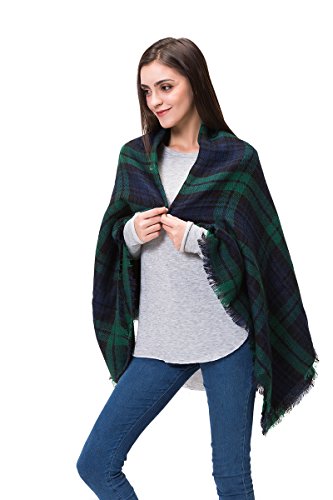Lemef Women Stylish Warm Tartan Blanket Scarf Large Gorgeous Plaid Wrap Shawl - Image 4