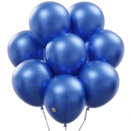 Image of AFTERLOON Biodegradable Natural Rubber Latex Mini Balloons 50 pcs Pearlized Blue 5 Inch, Plastic-Free Alternative Pearlescent Durable Thickened Extra Strong Helium Float, Garland Wedding Decor