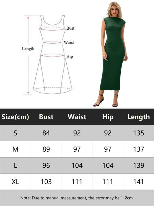 Vestito Donna Elegante Abito Lungo Sexy Senza Maniche Abiti Cerimonia Estivo Increspato Bodycon Maxi Vestiti con Spacco Gli Abiti da Cocktail Aderente Tubino per Sera Nozze Casual Festa