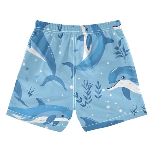 Boys Swim Trunks Cute Dolphins Marine Life Toddler Swim Shorts Little Boys Board Shorts2