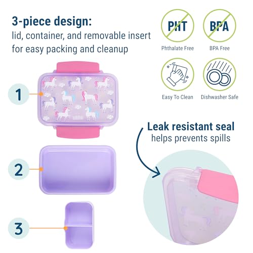 Image of Wildkin Reusable Food Container for Kids - Airtight, Leak Resistant, Dishwasher Safe - Unicorn