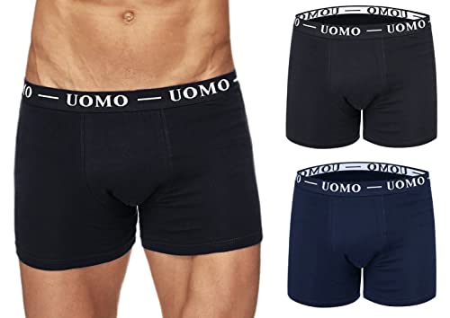 Bóxers de algodón para hombre pack de 6 calzoncillos elásticos negros azules grises m a 5xl Evoga