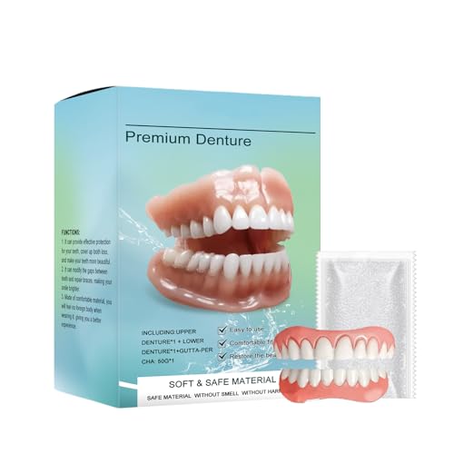 Set di protesi dentali in silicone, per protesi complete, flessibile, di nuova generazione, per protesi dentali morbide, per uomini e donne