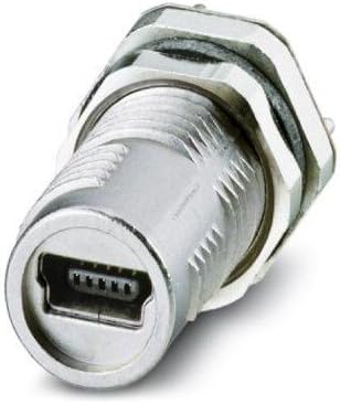 1440711, Sensor/Actuator Flush-Type Plug, Mini-B USB, M12 SPEEDCON, with Straight Solder Connection