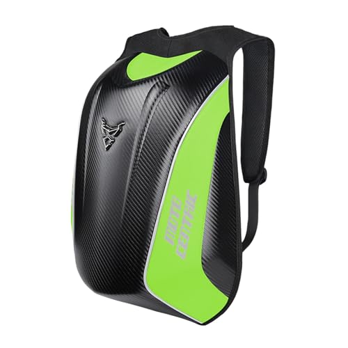 Mjmoto 48L Borsa Impermeabile In Fibra di Carbonio Guscio Rigido Riflettente, Verde, Espandibile per Uomo e Donna