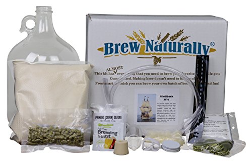 Brew Naturally Shellback IPA Homebrew Starter Kit | The Ultimate 1-Gallon DIY Home Brewing Pack | Set Includes Equipment & Ingredients with Easy-To-Follow Recipe for Making Your Own Craft Beer