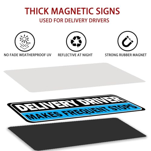 Image of Delivery Driver Car Magnet, Delivery Magnetic Car Door and Bumper Sign, High Reflective, Stronger Magnetic, Eye-Catching Design for Delivery.