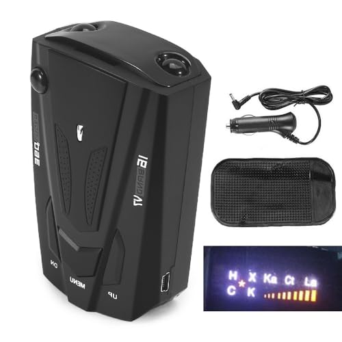JINYI Car Radar Detector, 360° GPS Speed Police Safe 16 Band Voice Alert,1080P HD Auto Focus Webcam with Microphone (Black)