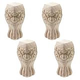 T Tulead Wooden Furniture Feet Unfinished Carved Sofa Ottoman Legs Cabinet Wardrobe Bookcase Feet 150mm/5.9' Height,4-Pack