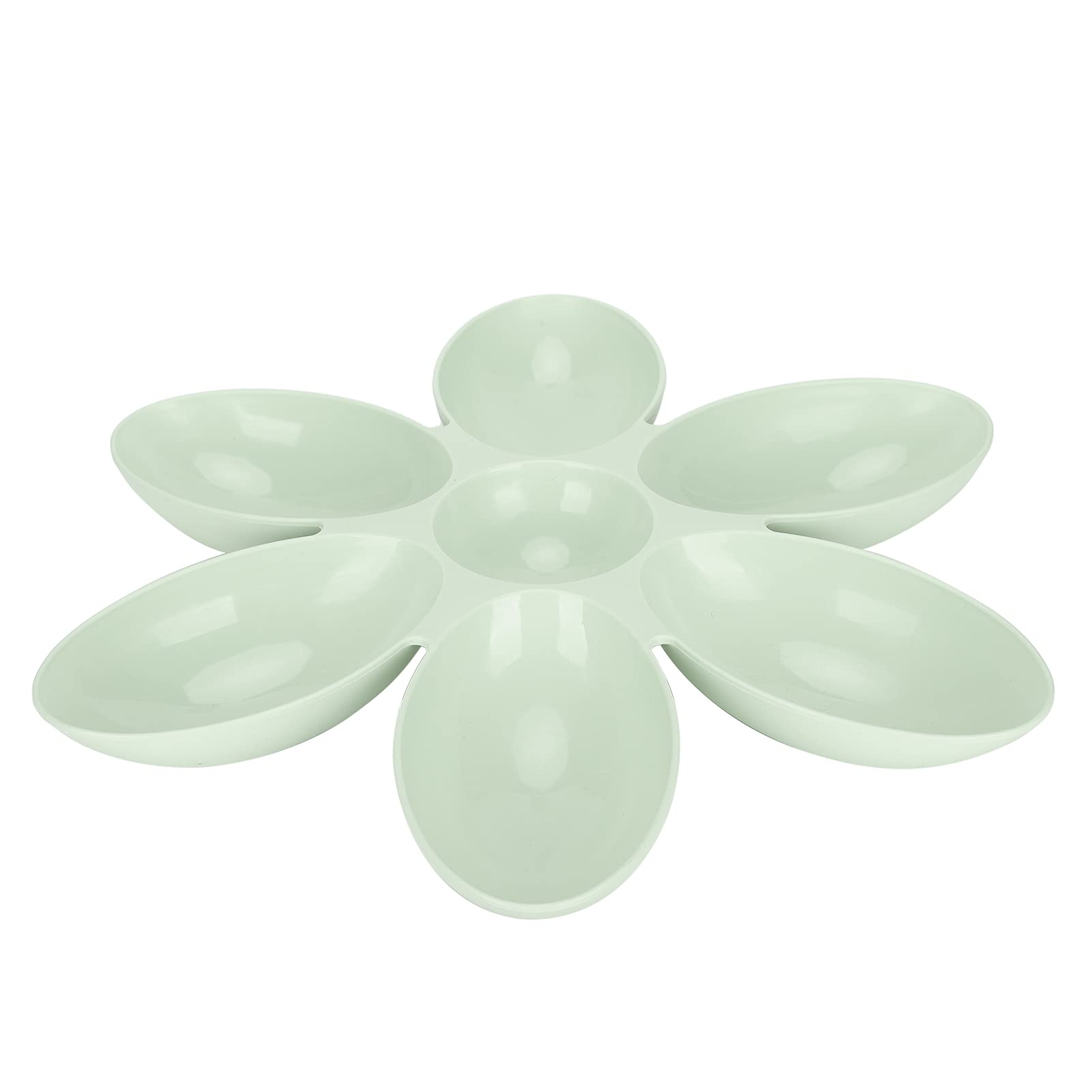 Cat Food Bowl, Cat Food Bowls Non Slip Food‑Grade Flower Petals Shaped 6 Grids Pet Feeding Bowl, Multi Cat Feeder Safe & Durable for Indoor Multiple Cats, Pet Feeding Bowl for Food and Water(Green)