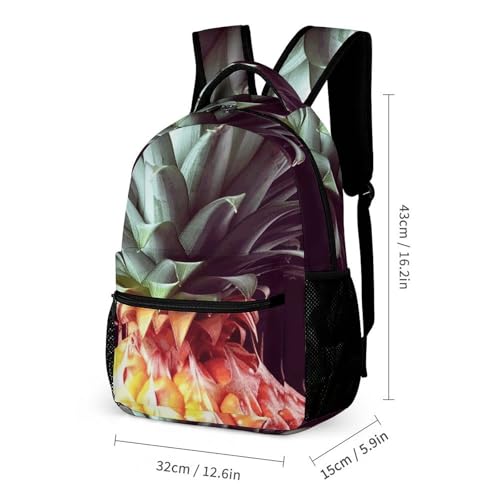 Beautiful Pineapple Backpack Set 3 Piece, Durable Backpack Insulated Lunch Bag Portable Pencil Case for Men Women2