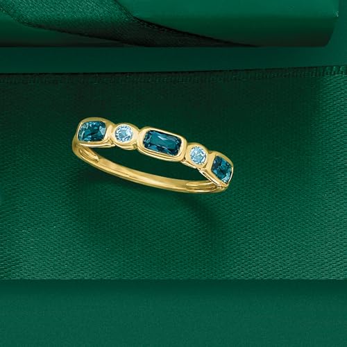 Ross-Simons 0.90 ct. t.w. London and Sky Blue Topaz Ring in 14kt Yellow Gold4