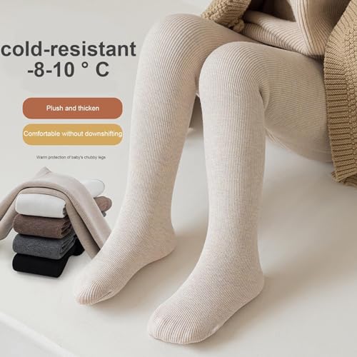 Baby Boys Girls Fleece Pantyhose Knitted Tights Stretchy Basic Full Length Footed Leggings Toddler Solid Cotton Stocking2