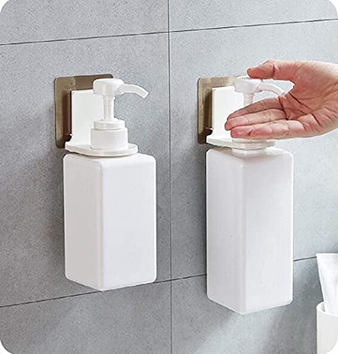 AKOTI-Self-Adhesive-Plastic-Bottle-Storage-Holder-Hanger-Bathroom-Shower-with-Sticker-Wall-Mounted-Stand-Hanging-Hook-Shelves-Multicolour-Set-of-2-hook-Bottle-Not-Included