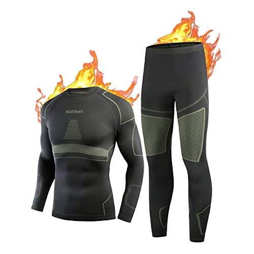 NOOYME Mens Thermal Underwear Mens Thermals Long Johns, Compression Top Men & Mens Leggings Quick Dry Long Johns For Men Thermal