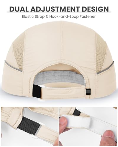Image of GXCROR Quick-Dry Running Hat for Men & Women - UPF 50+ Breathable Mesh, Reflective Sports Cap for Outdoor, Hiking