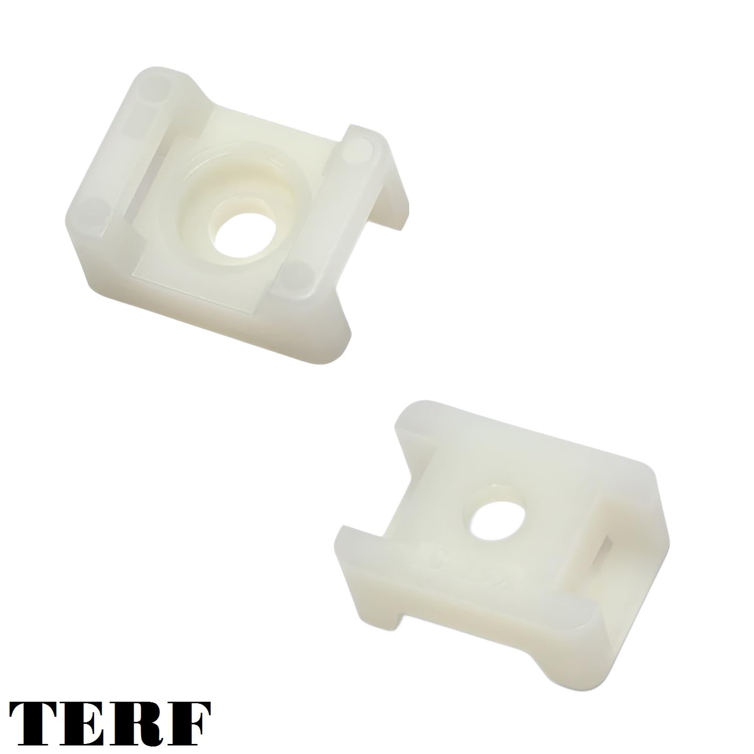 TERF® 100 Pcs White Screw Mount Cable Tie Bases, Cable Ties up to 5mm Wide, 4mm (M4) Screw Hole - Image 2