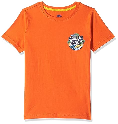 Image of Amazon Brand - Jam & Honey Boys 100% Cotton Printed Half Sleeves T-Shirt | Age 2-12 Years