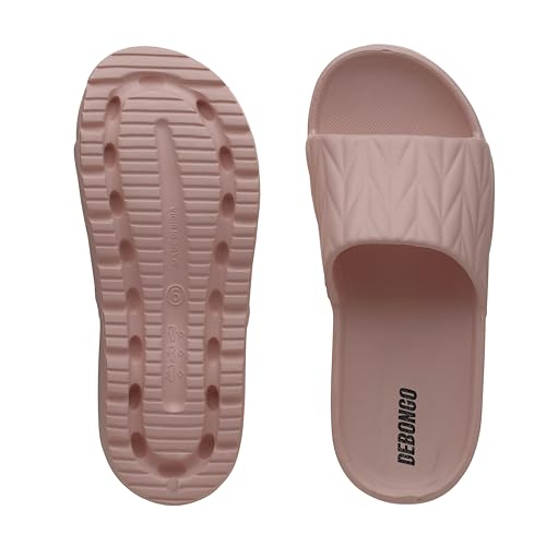 Image of DEBONGO Textured Comfortable Slider for Women | EVA Open Toe Sliders with Textured Upper and Cushioned Sole | Easy Slip-On Sandals for Relaxed Styling and Movement