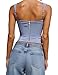 LEYRASON Corset Tops for Women Summer Sexy Square Neck Sleeveless Crop Tops Y2K Fashion Going Out Club Outfits Sky Blue Medium