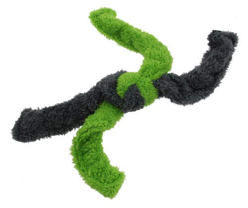 Cycle Dog Duraplush Large Green Grey Spring Thing: Sqeakerless Eco-Friendly and Durable Toy for Dogs | Perfect for Fetch and Tug-of-War Play | Made in USA