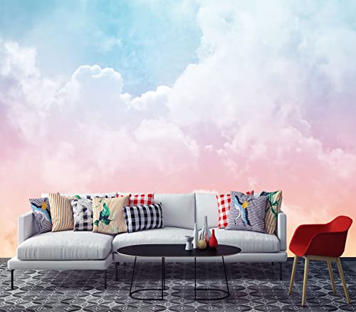 Cliouar-Wall Mural Wallpaper 3D Wallpaper Decorative Powder Cloud Bedroom Living Room Decor Peel And Stick 98" X 58" #TOP2