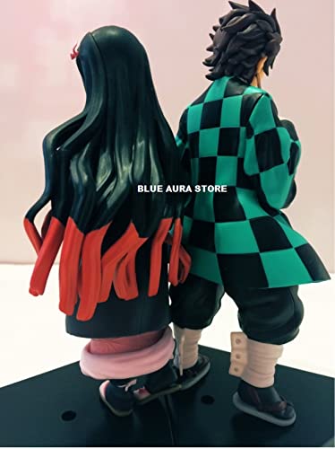 Buy Blue Aura Demon Slayer Tanjiro Nezuko Action Figure Set Of 2 