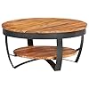 Coffee tableround wood tableretro coffee tableoffice deskliving room center tablewith a shelfassembly requiredused as a end tableoolden office room 256x256x126 solid acacia wood  urban country home decor