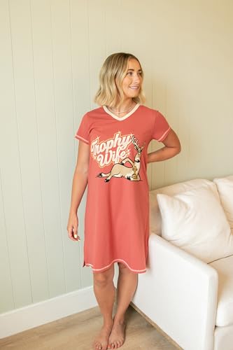 Image of Lazy One Women's Novelty Nightshirt - Funny Cotton Nightgown, Cute V-neck Sleep Shirts, Women's Sleepwear
