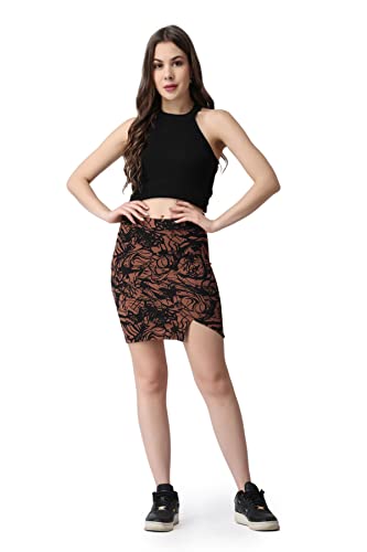 Image of POPWINGS Casual Printed Pencil Slit Skirt for Women || Summer Skirt for Women || Concert Slit Short Skit for Women