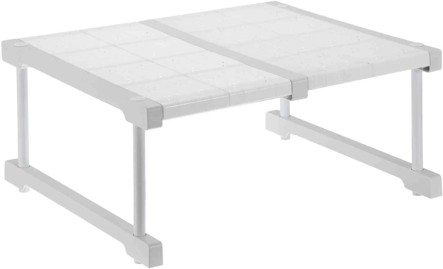 HARFINGTON Expandable Cabinet Tension Shelf 14.57" to 18.9" Adjustable Cabinet Organizer 22" x 16.54" Flower Pattern Table Storage Rack for Wardrobe Cupboard Kitchen Bedroom