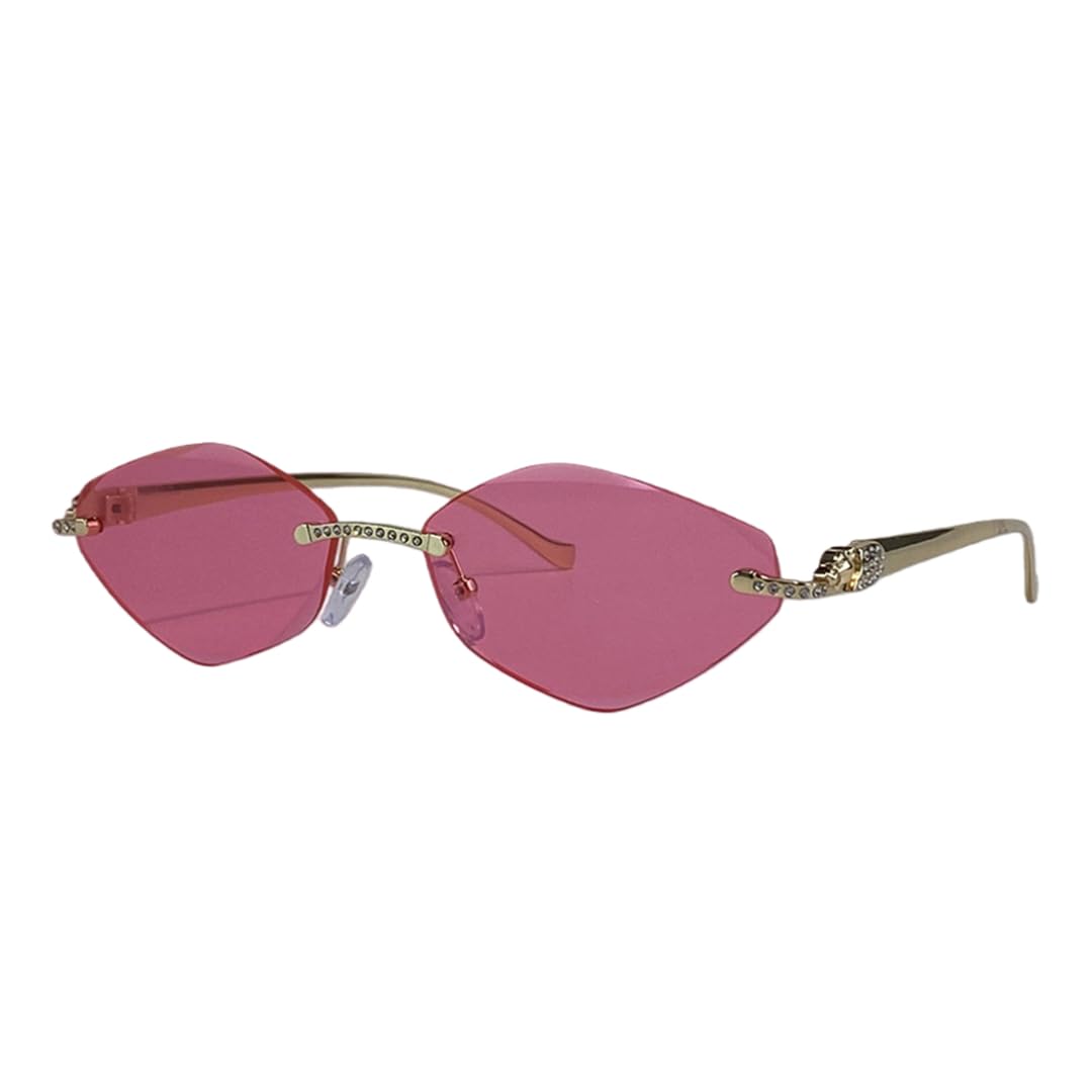 Gafas de sol punk sin montura para hombre, de lujo, con montura metálica, protección UV400.