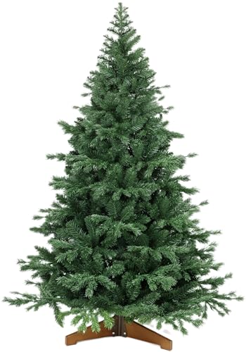 Árbol de Navidad | Árbol de Navidad Artificial de 180cm, 810 Puntas Mezcla Realista de PE y PVC Montaje Rápido Plegable Reutilizable, Abeto Realista con Estructura Metal y Base de Madera para Interior