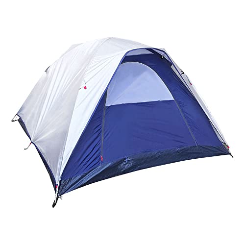NTK, Barraca para acampamento familiar portátil Modelo Dome com capacidade para 5 pessoas. Coluna d’água de 1.800mm. Modelo Iglu com sobreteto completo e pequeno avanço. Cinza e azul