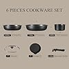 CAROTE 6pcs Pots and Pans Set Non Stick, Cookware Sets, Kitchen Set, Oven/Fridge Safe, Space Saving Pots Set, Nonstick Cooking Set with Versatile Detachable Handle, Induction RV Set, Jet Black #2