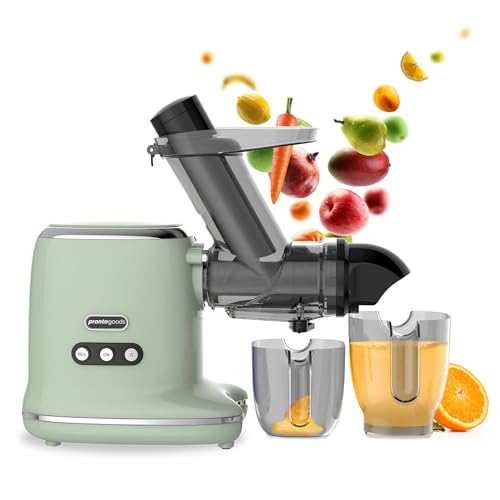 Masticating Juicer Cold Press Slow Juicer Machine - Whole Fruit and Vegetable Juice Extractor, Multiple Filters, Easy to Clean, Durable - Green