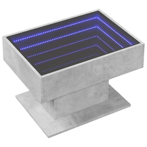 vidaXL Tavolino Salotto con LED Grigio Cemento 70x50x45 cm Multistrato,