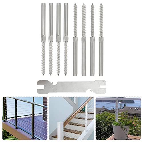 POPETPOP 4 Pcs Railing Swage Tensão Tensão Terminal Terminal de Aço Inoxidável Swage Swage Parafusos