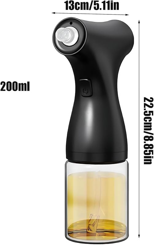 Image of Oil Dispenser for Kitchen Oil Spray Bottle | Rechargeable Olive Oil Sprayer for Air Fryer, BBQ, Baking, Roasting | 200Ml Spritzer Dispenser Portable Mister Gadgets for Bbq Salad Baking (1 Pcs)