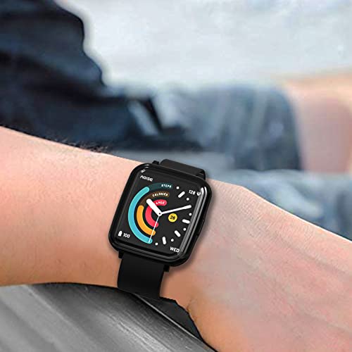 Image of Sounce Protective Case Cover Compatible ColorFit Pulse Overall Protective Case TPU HD Clear Ultra-Thin Cover with Unbreakable Screen Guard - Black