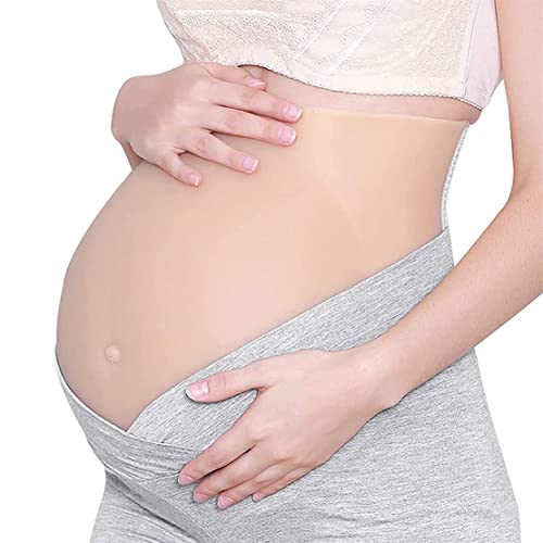 SXTYFBB Silikon Kunstbauch Künstlicher Schwangerschaftsbauch Schwangerschaft Bauch Enhancer Prop für Fotografie Schauspieler Künstlicher Bauch Elfenbein Weiß 5-6 Monate Zwillinge