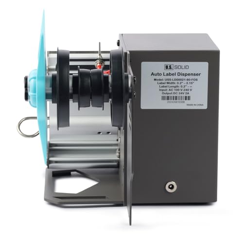 U.S. Solid Automatic Label Dispenser for Long Rolls and Fanfold Labels, Fibre Optic Sensor, Clear and Opaque, 0.2-3.15 in Wide, 1/1.5/3 in Cores, Upward Dispensing, up to 10 in/s, Max Roll 11 in by U.S. Solid - Used condition - Image 7