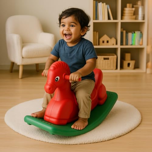 Image of PLAYGRO Colt Ride-On Toy for Kids | Toddler Baby Rocker Toys with Safety Backrest to Support Kids | Indoor Outdoor Fun | 25kg Capacity | Age Group (12-36 Months) for Boys & Girls