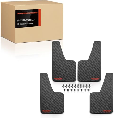 Frankberg 4X Parafanghi universali per auto Paraspruzzi Tagliabili Anteriori Posteriori Compatibili con Cabriolet MPV Pickup Berlina Station wagon SUV Compatto Coupé Camion Nero 358 * 208 mm