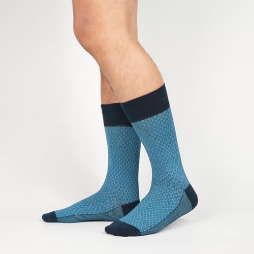 Men's Dress Socks - Premium Bamboo Fiber Patterned Socks, Business Casual, 5-Pair Crew Socks3