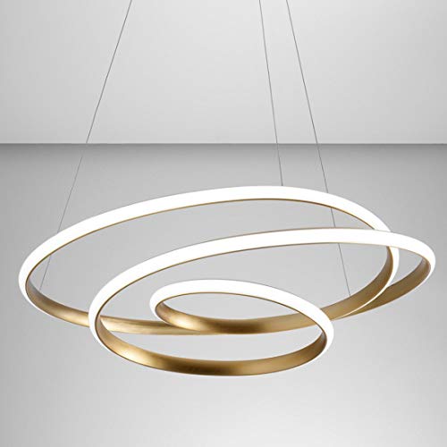 Lustre LED Gea lumière Diva or classique de 47W suspendu dimmable pour salon