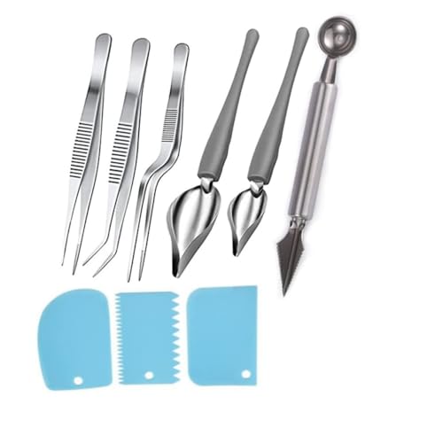 Acrylic 9 pièces Chef Art Pencil,Chef Décoration Crayon Cuillère de